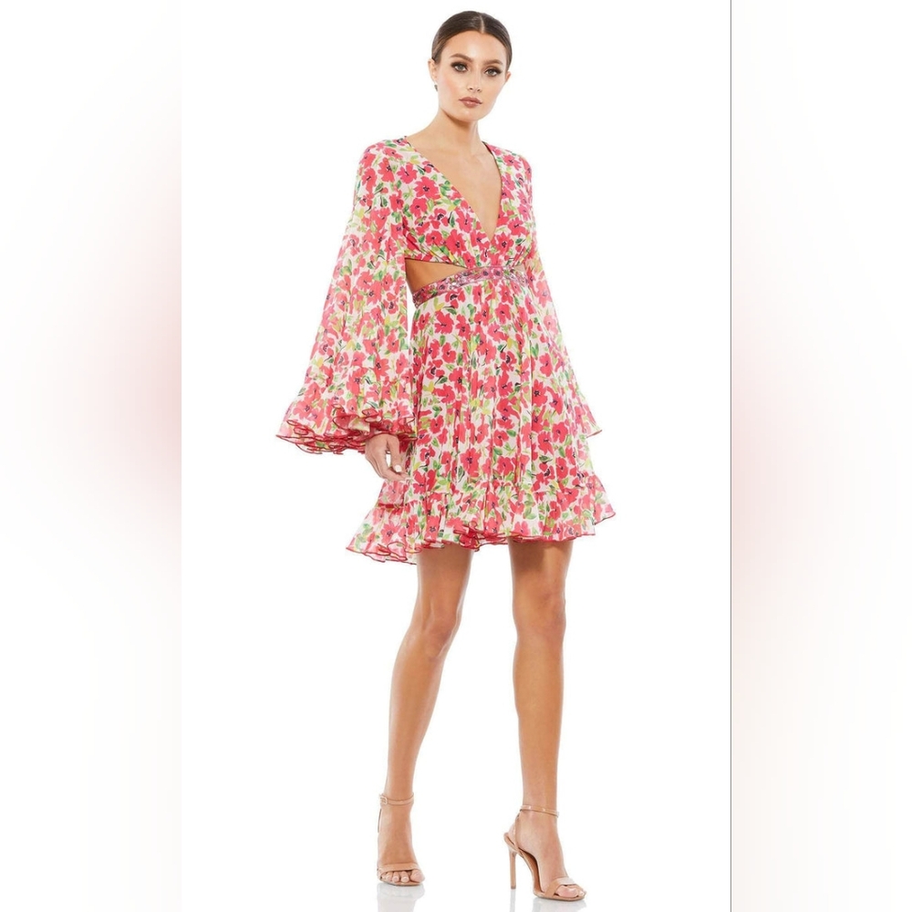 🔴MAC DUGGAL #9158 FLORAL MINI DRESS